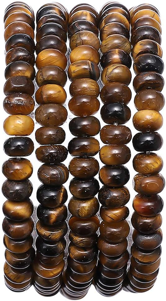 Natural Yellow Tiger Eye Stone Rondelle 4x6mm Loose Semi Gemstone Beads for Jewelry Making 38cm