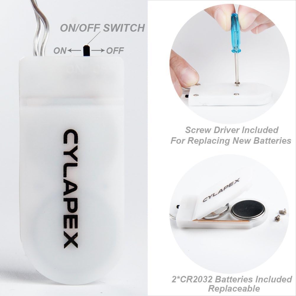 CYLAPEX 6 Pack Pink Fairy Lights String Battery Operated Fairy Lights Firefly Lights LED Starry String Lights 3.3ft 20 LEDs Silvery Copper Wire for Christmas DIY Decoration Costume Wedding Party