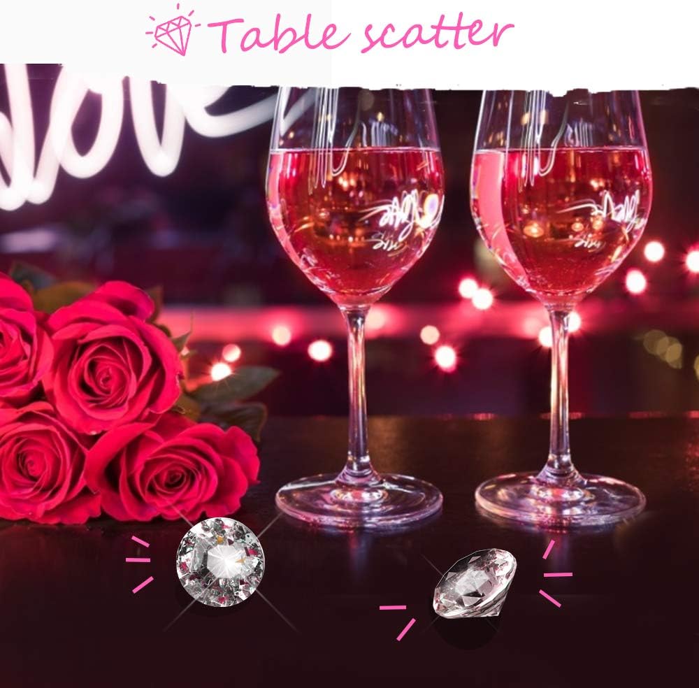 YGDZ Clear Acrylic Diamonds, 30mm Big Clear Crystals Diamond for Wedding Party Decoration Table Scatter Bridal Shower Vase Fillers, 1.5 Pounds