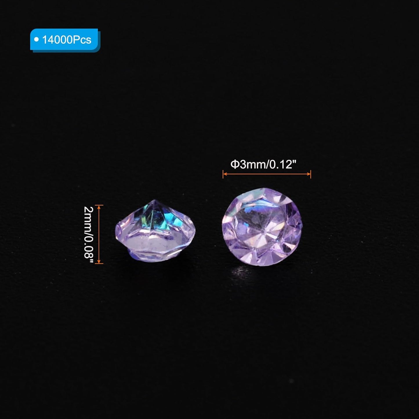 PATIKIL 14000Pcs Wedding Table Scatter Confetti Crystals 3mm Acrylic Diamonds Vase Fillers Gems for Table Centerpiece Decorations Bridal Shower Party, Purple AB