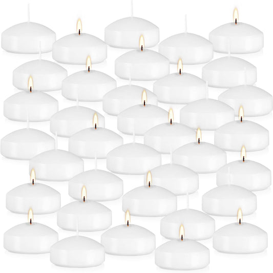 36 Floating Candles, Smoke-Free and odorless, Burning continuously for 8-10 Hours, White, 3-inch Floating Candles, Suitable for Valentine's Day, Weddings, Holidays, Home Decoration