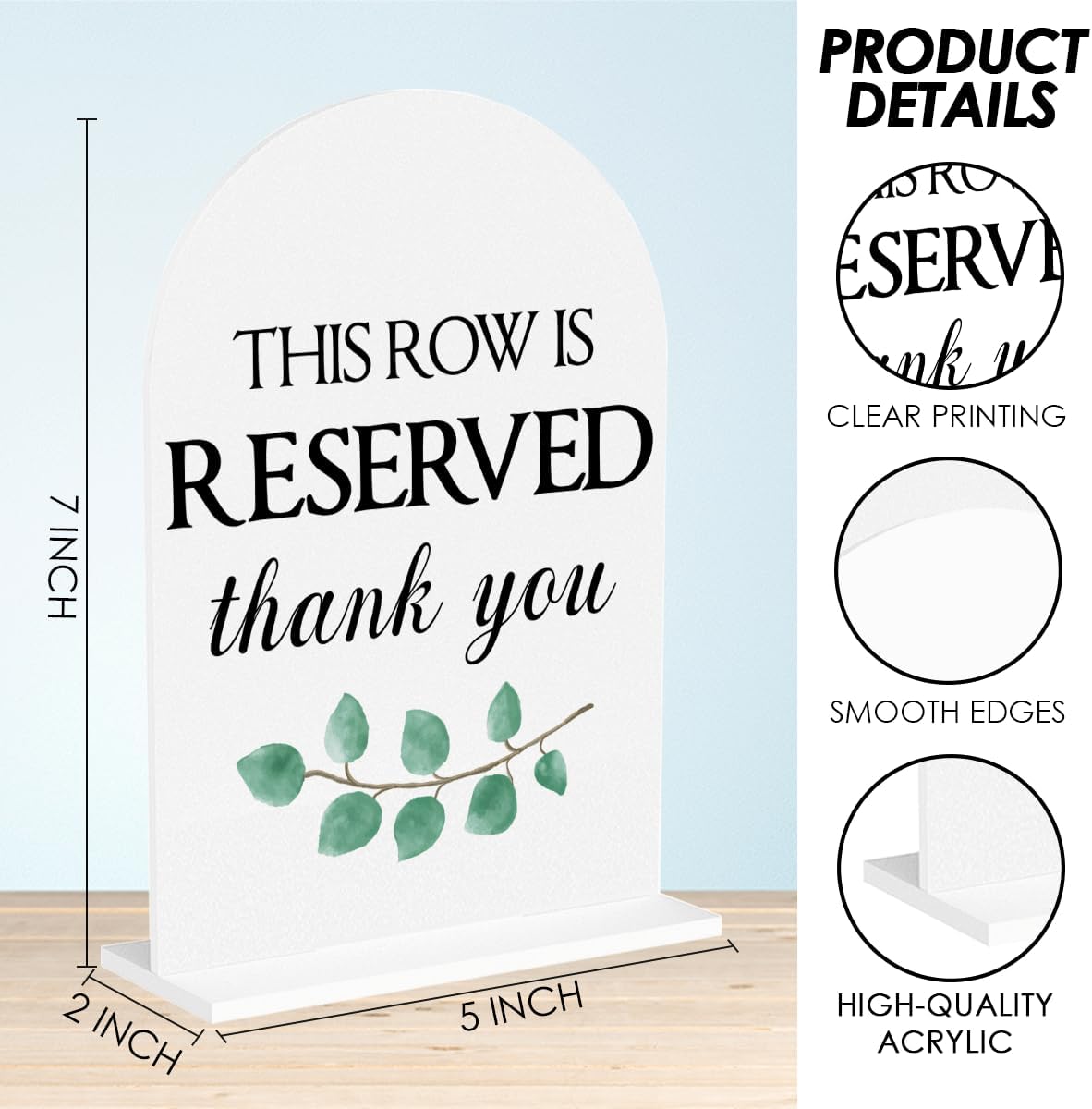 This Row is Reserved Sign, Reserved Seating Signs for Wedding, Engagement Bridal Shower Baby Shower Decor for Reception Reception, Weddings White Acrylic Sign