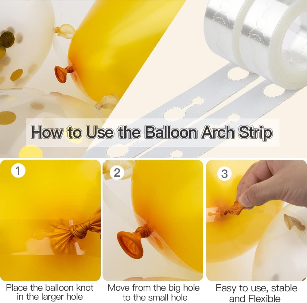 Arch Kit 98.5ft Tape & 600pcs Glue Point for Balloon Decorating Strip Kit - Party Graduation Wedding Birthday Baby Shower Decor