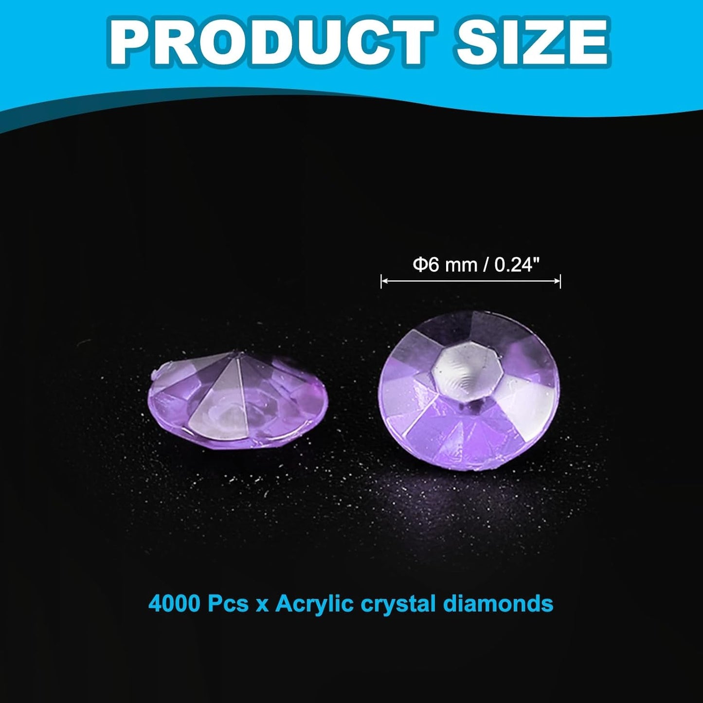 PATIKIL 4000 Pcs Wedding Table Scatter Confetti Crystals 6mm Acrylic Diamonds Vase Fillers Gems for Table Centerpiece Decorations Party Vase Beads, Light Purple