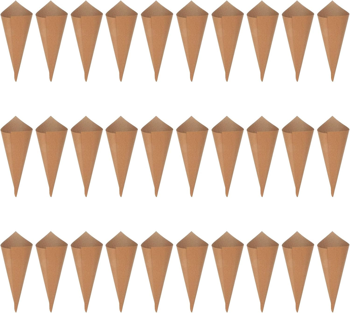 PATIKIL Wedding Confetti Cones, 120 Pcs Paper Tapers Cone Flower Petal Paper Cone Holder for Party Engagement Holiday Birthday DIY Decoration, Brown