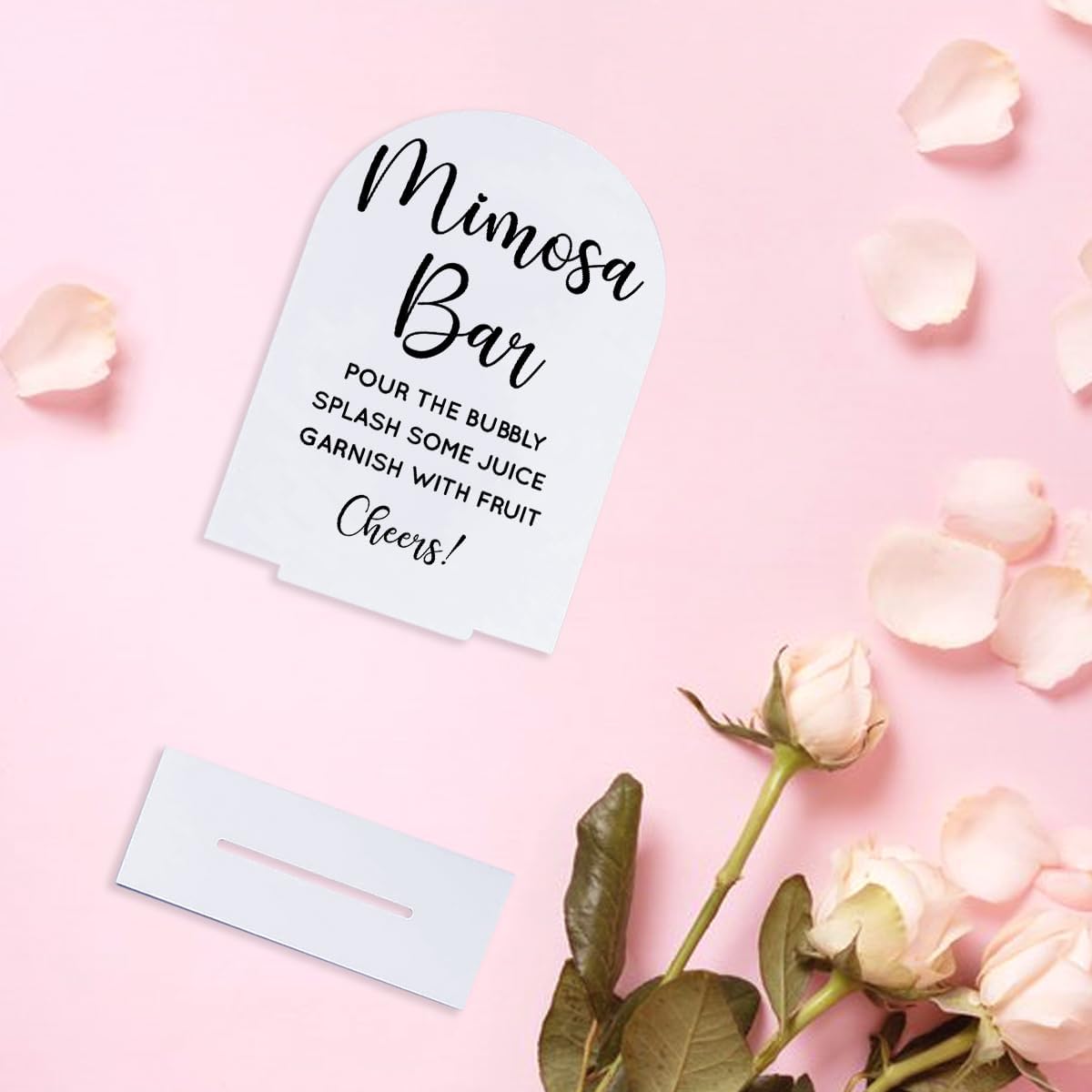 Wedding Mimosa Bar Supplies, Bridal Shower Sign White Acrylic Table Sign for Marriage Parties Anniversaries Reception Cafe Hotel Party Bar Business Event