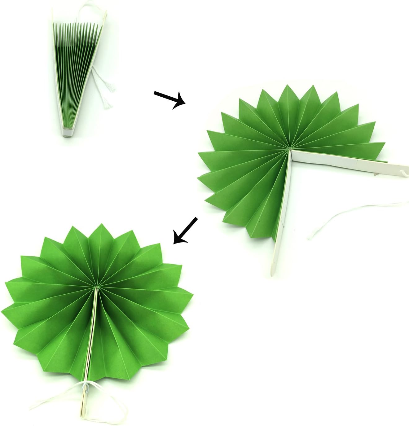 Hanging Paper Fans Tissue Paper Pom Poms Flower and Honeycomb Balls for Birthday Party Wedding Festival Christmas Decorations - Colorful