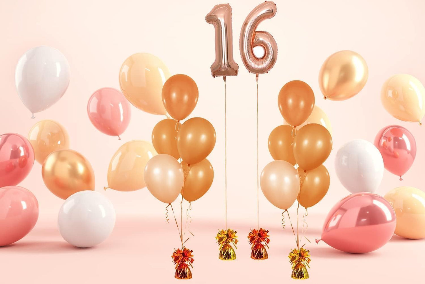 Metallic Balloon Weights, Pink Iridesecent Birthday Party Favors, Novelty and Gag Gifts, 5.5" Inches, 6-Pack