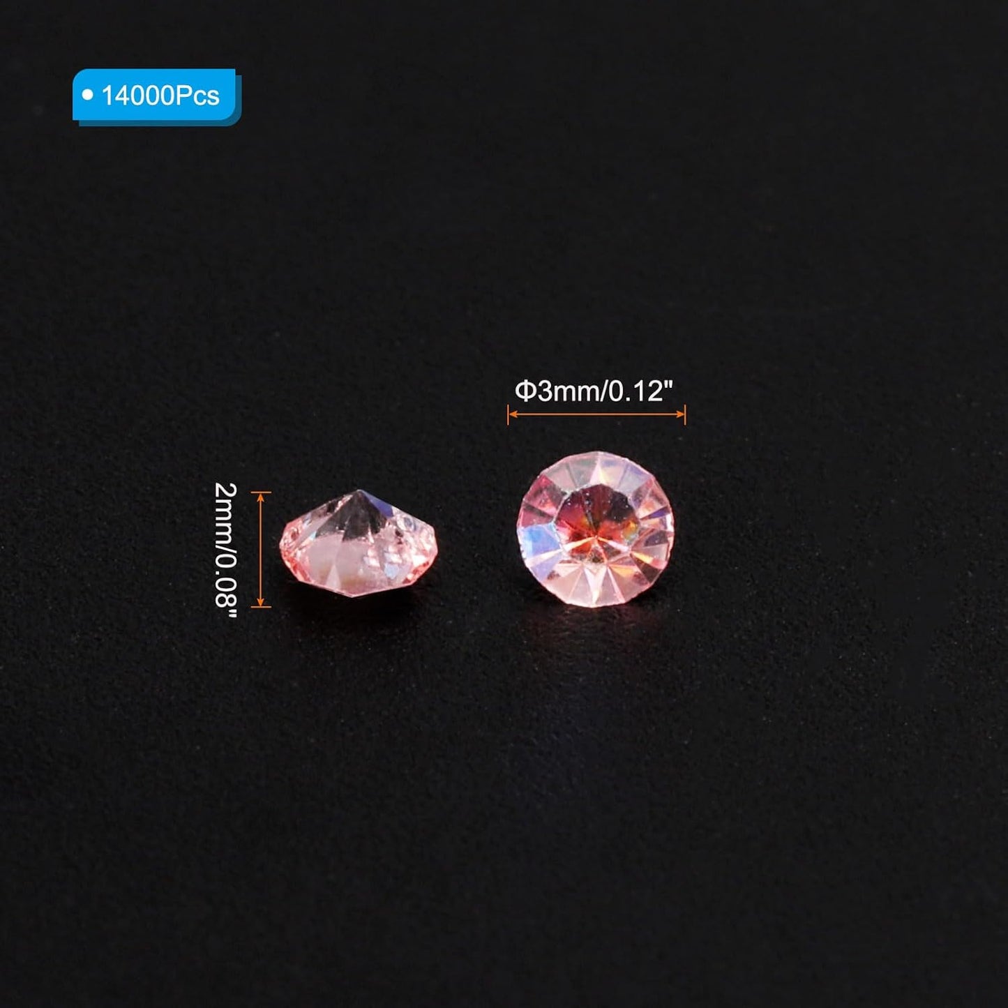PATIKIL 14000Pcs Wedding Table Scatter Confetti Crystals 3mm Acrylic Diamonds Vase Fillers Gems for Table Centerpiece Decorations Bridal Shower Party, Pink AB