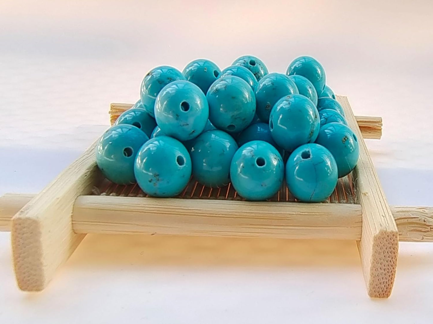 Stone Beads 6mm 140pcs Blue Turquoise Beads Round Loose Gemstones Beads for Bracelet Necklace Jewelry Making (6mm, 60625 Blue Turquoise)