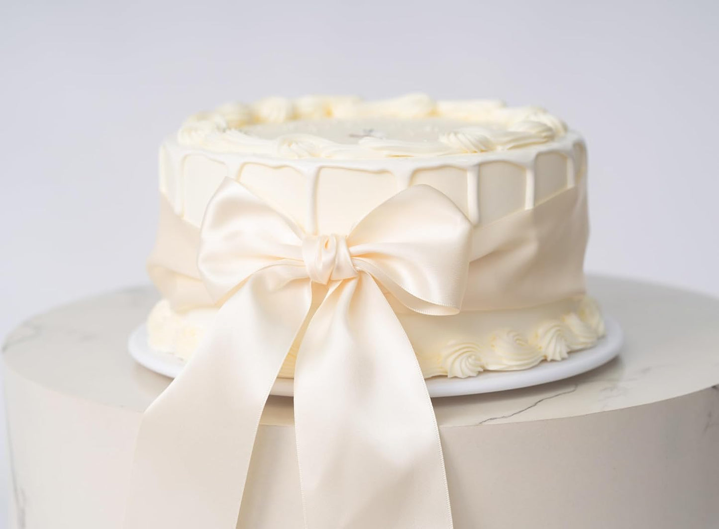 Light Champagne Satin Ribbon 2.5 Inch Double-Faced Polyester 25 Yards Ribbons for Flower Bouquet Gift Wrapping Party Decor Wedding Invitation DIY Craft