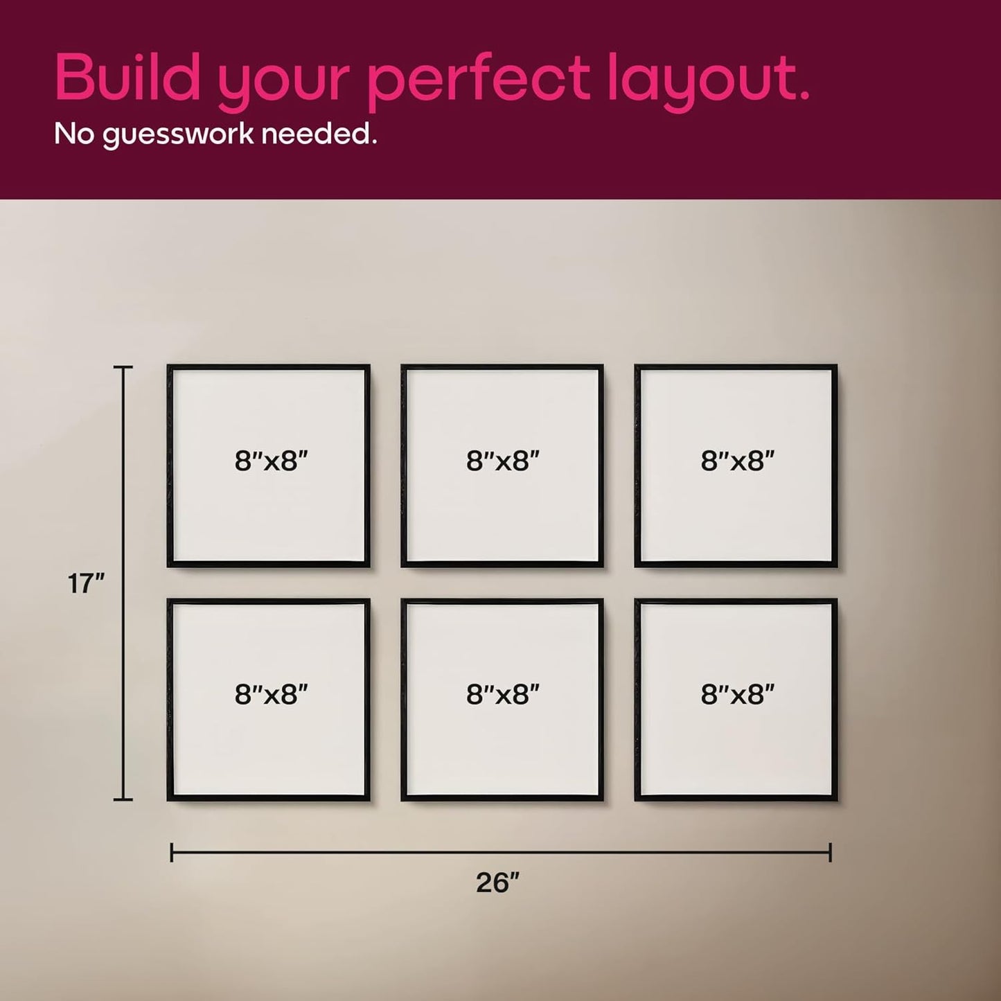 Mixtiles Official - Custom Photo Tiles - Personalized Printed Photos - Magnetic Wall Frames - Adhesive Sticker, No Nails - Various Sizes and Frames - 8x8-tiles-Tile - Black Frame