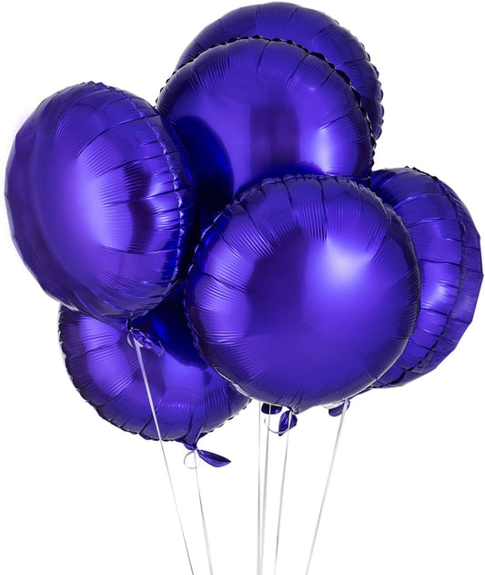 Purple Round Balloon 18 Inches Foil Balloons Mylar Helium Balloons for Birthday Party Wedding Baby Shower Decorations, Pack of 20