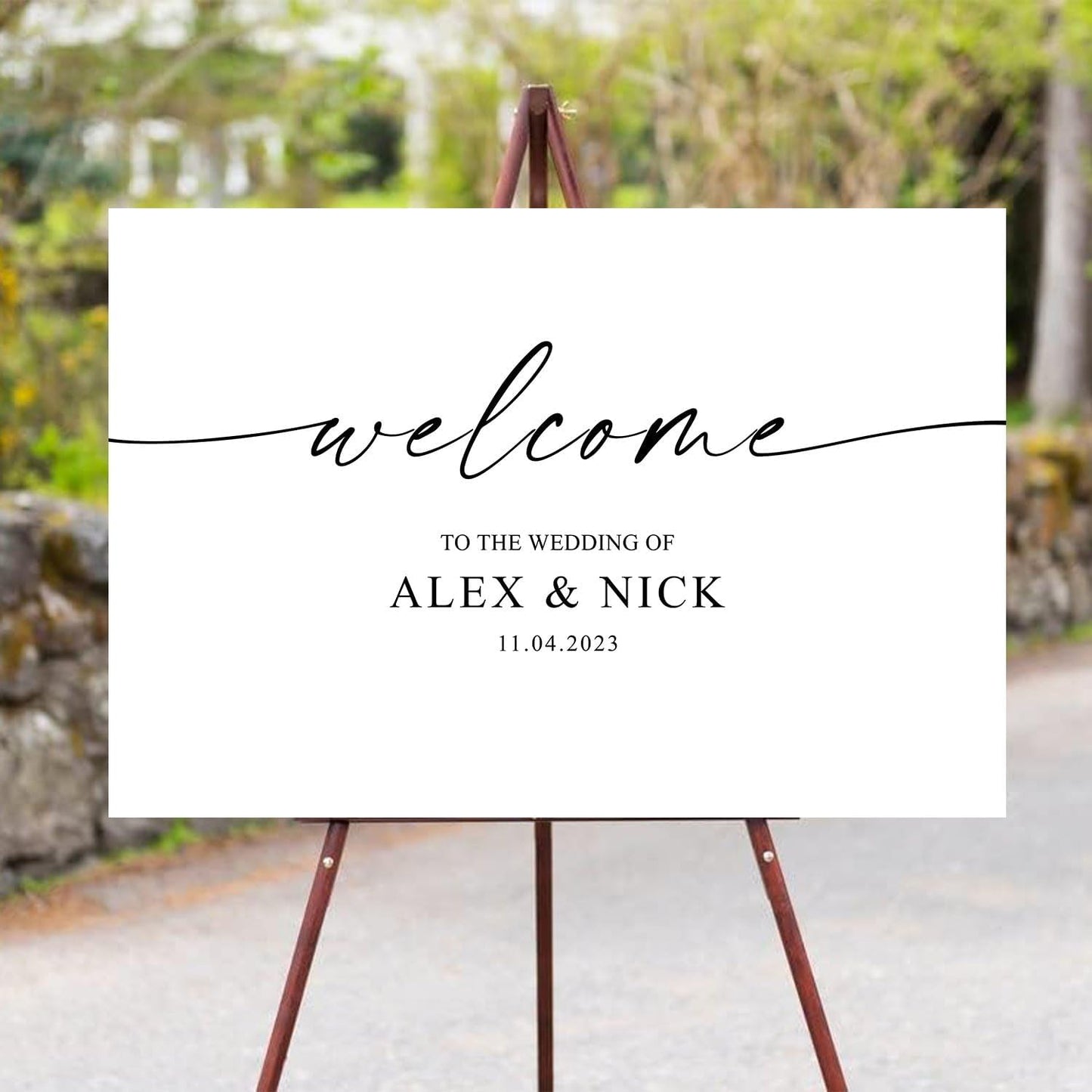 Script Calligraphy Wedding Welcome Signs, Welcome Sign Wedding, Customized Wedding Welcome Sign, Custom Wedding Welcome Sign