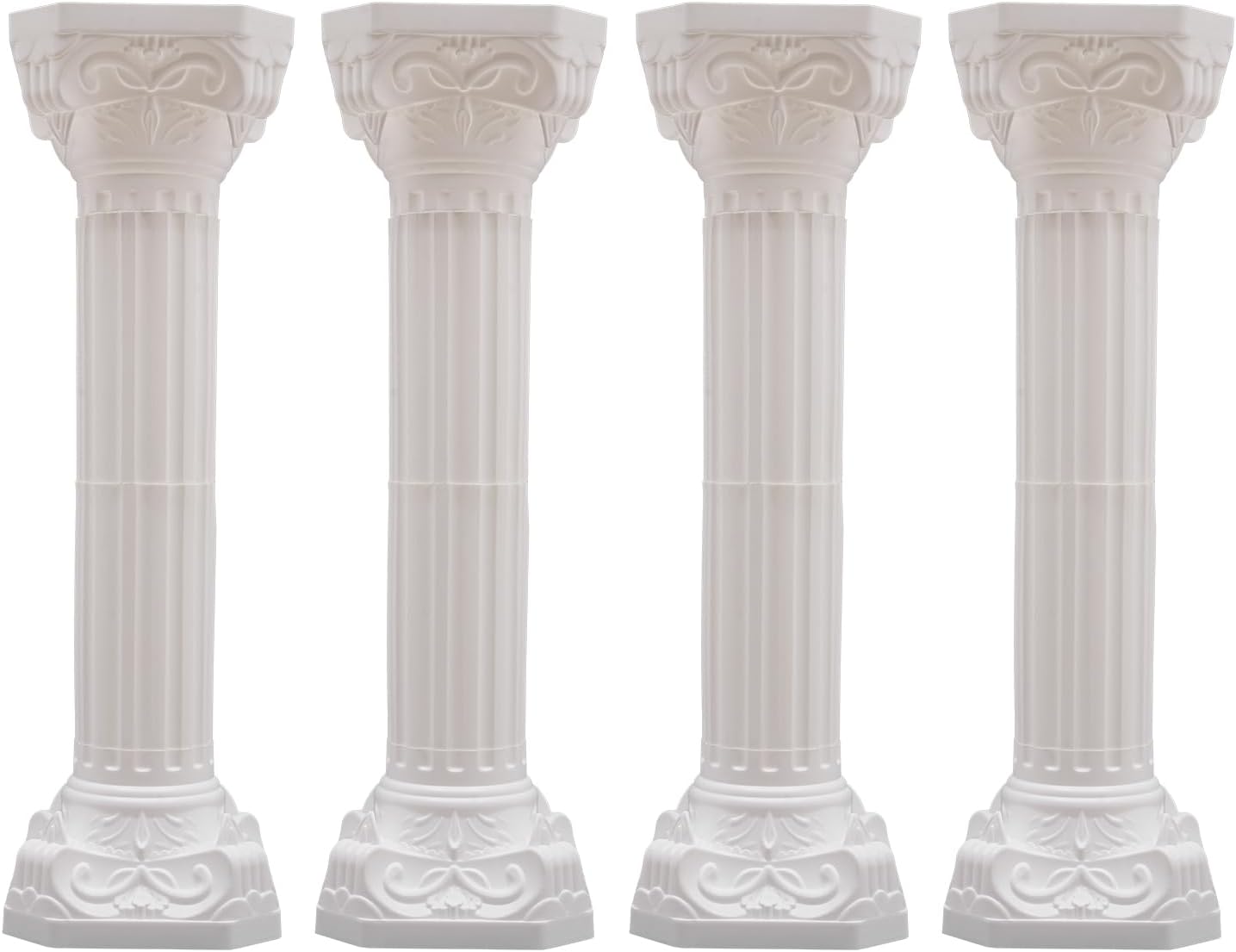 Roman Pillars Decoration Party Flower Pot Columns Set 4Pcs Decor Pedstal Stand 10.63x34.65in Style2 Flower Floral Wedding Party Event Road Decorative Columns (10.63 * 34.65in Style2)