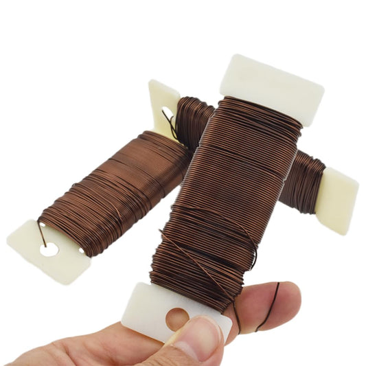 HAHIYO 22Gauge Coffee Color Metal Floral Wire - 3 Rolls, 115Yards (345Feet) - Flexible Paddle Wire for Craft, Christmas Wreath, Flower Arrangement, Bouquet Wrapping, Wedding DIY