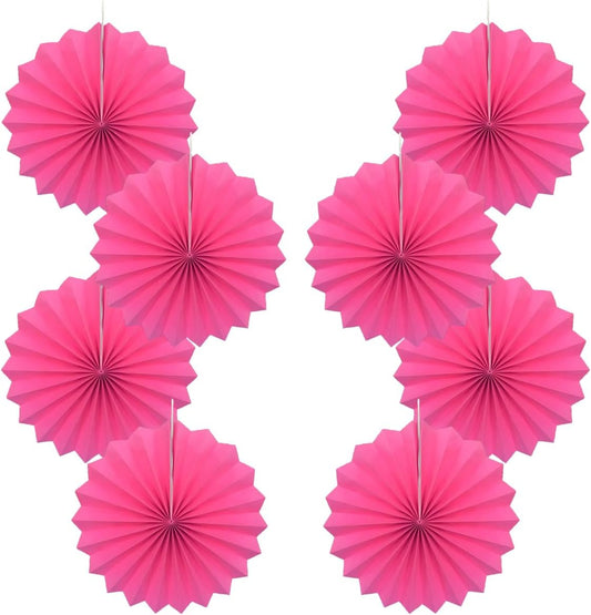 Red Graduation Party Decor,Girls Party Decorations ,Party Supplies Party Fans 12in, Anniversary Decorations for Party,Wedding Graduation Events Accessories 30 Color DIY Set （Rose Red）