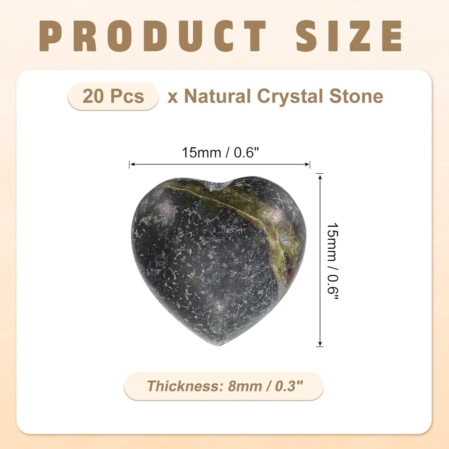 PATIKIL 20 Pcs Natural Heart Shaped Crystal Stone, 0.6 Inch Mini Polished Love Gemstone Crystal, Pocket Rock Engraved Worry Stones for Women Gifts Meditation, Red Brown