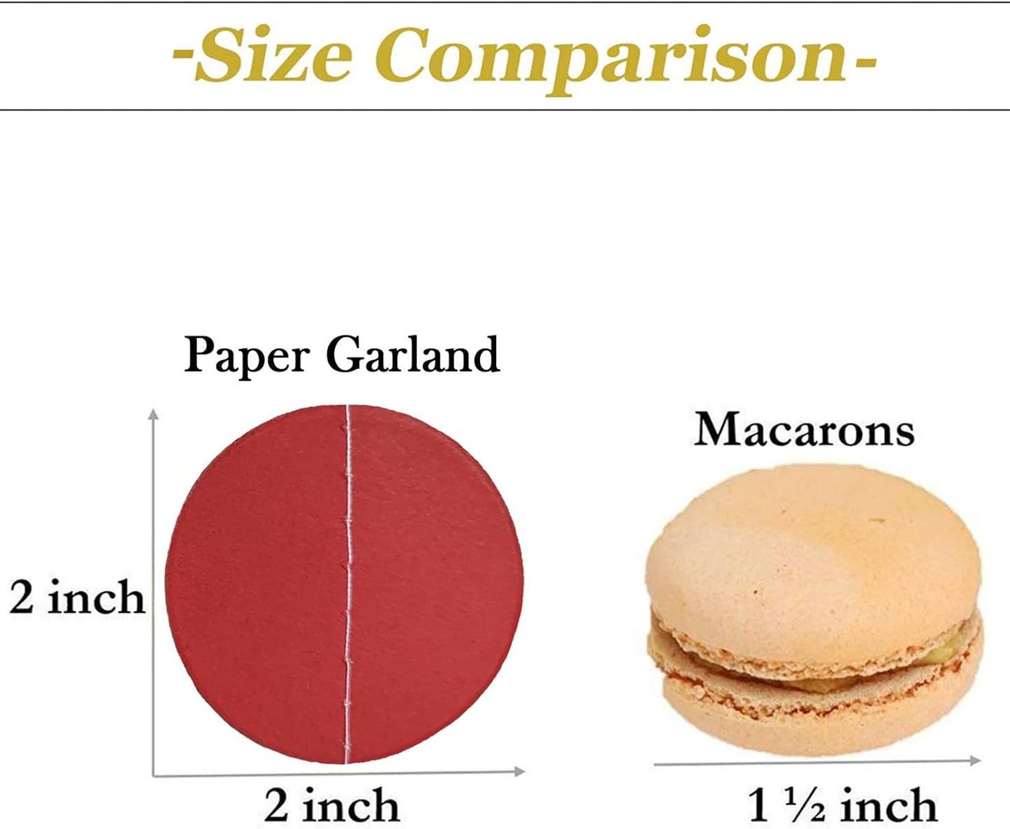 MerryNine Paper Garland 5 Pack, 50ft Glitter Paper Garland Circle Dots Hanging Decor, Banner for Baby Shower, Birthday, Nursery Party Decor (Red Black Silver)