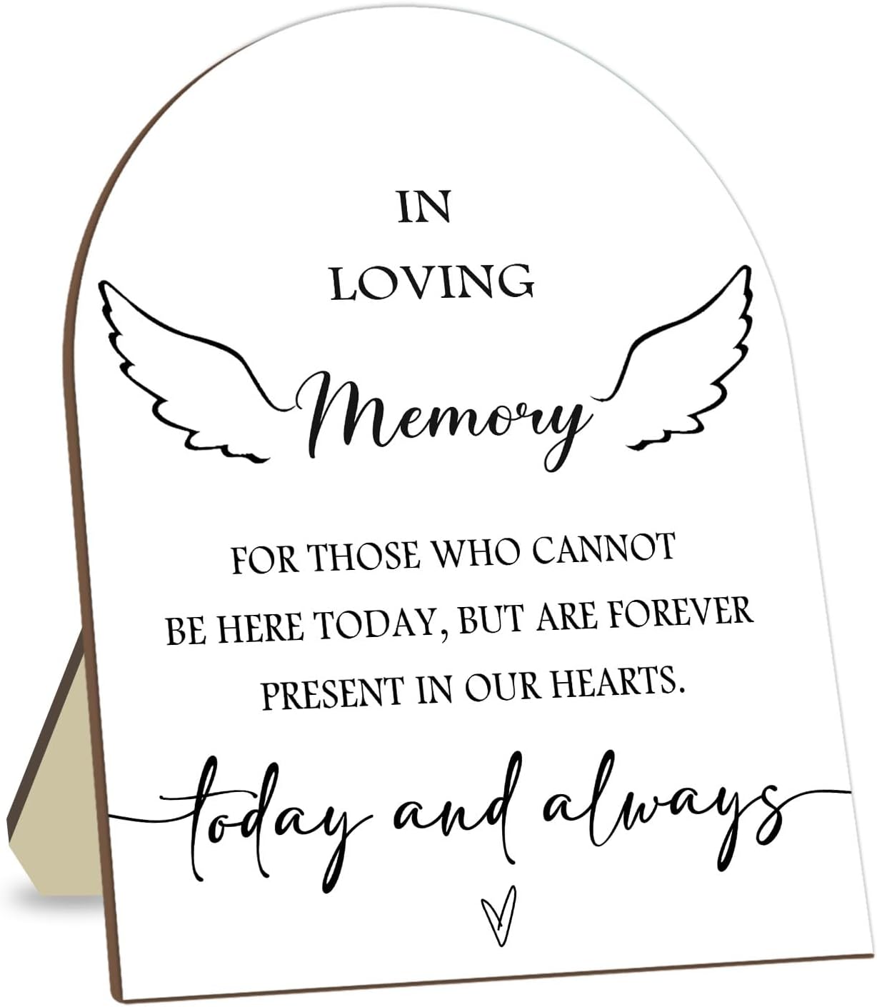 Memorial Table Sign for Bridal Shower, In Loving Memory Wooden Sign with Stand, Minimalist Decor for Wedding Reception, Event Party Favor Supplies 9 * 11IN
