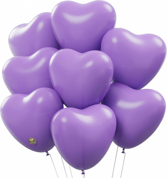 AFTERLOON® Biodegradable Balloons 24 pcs Purple 10 Inch Heart Shaped, Thickened Extra Strong Natural Latex Helium Float, Proposal Marriage Love Baby Shower Gender Reveal Wedding Bridal Corazones