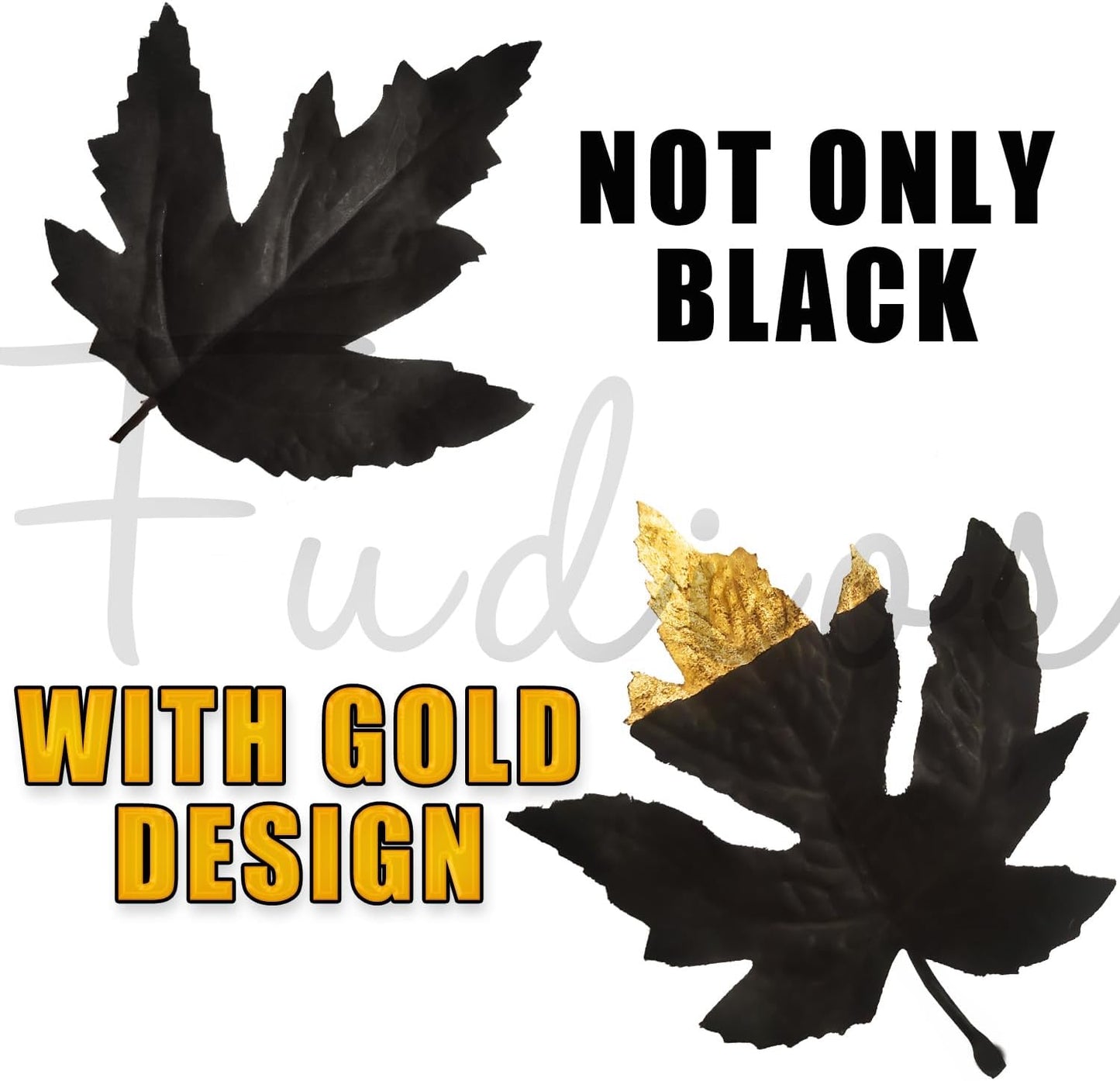 Fudios Halloween Black Branch Lights with Maple Leaves 120LED 32IN Battery Operated Thanksgiving Indoor Artificial Lighted Twig Branches with Timer Warm White and Orange Lights