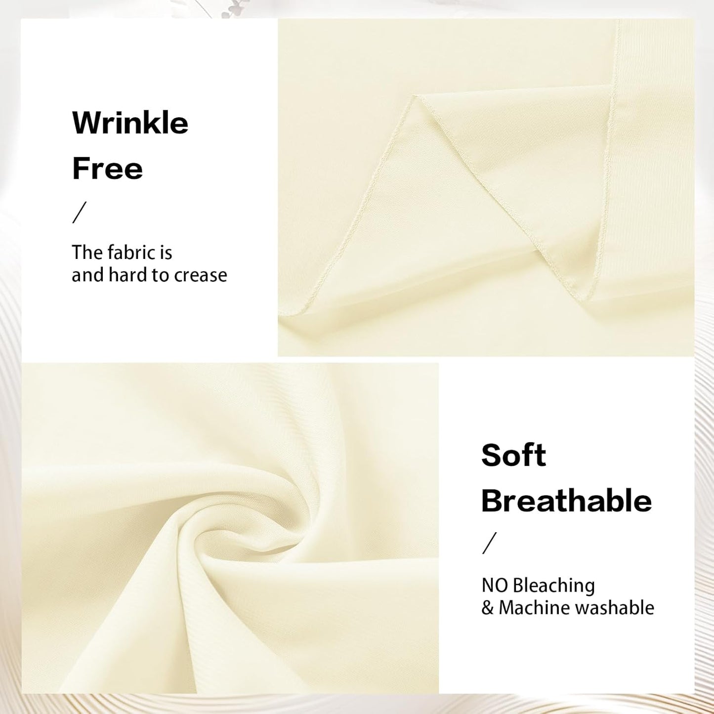 VOK Wedding Arch Draping Fabric Chiffon Fabric, 29in x 18Ft Sheer Chiffon Outdoor Curtain for Wedding Ceremony Birthday Party Decoration (Light Yellow,1 Panel)