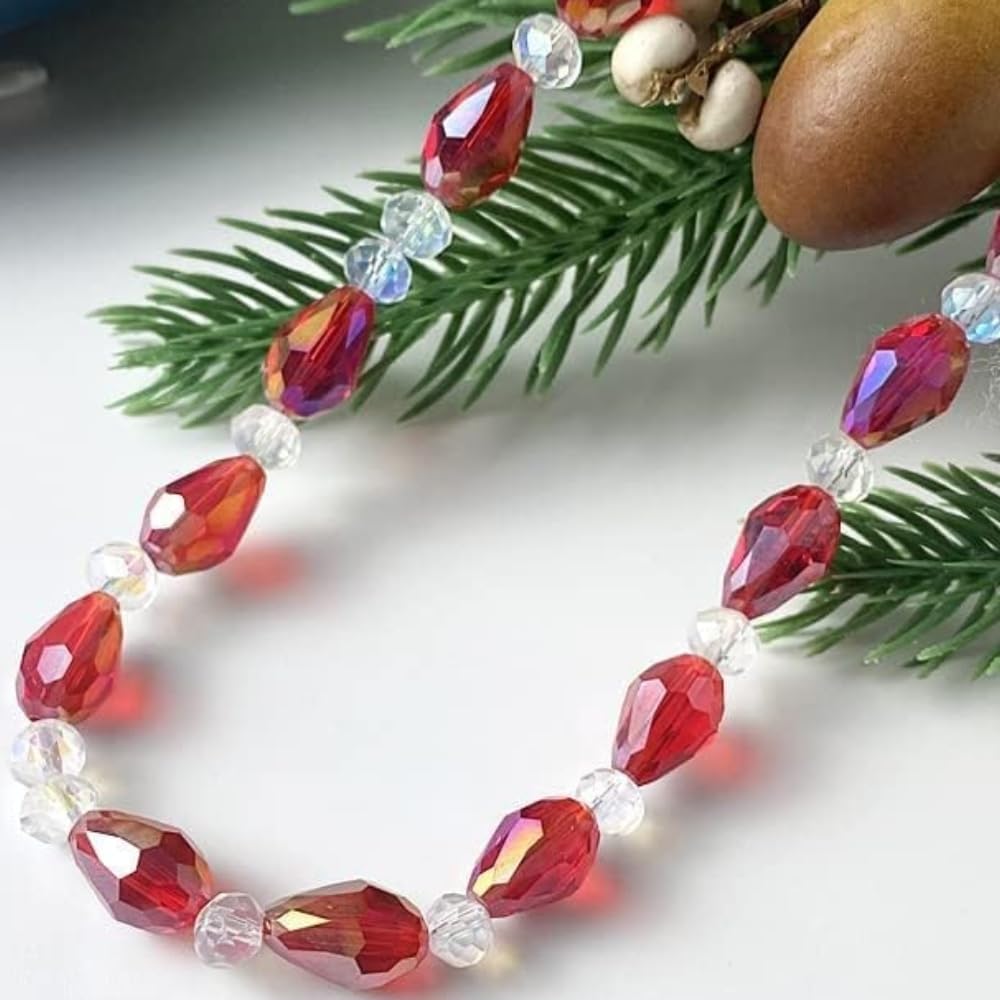 100pcs 8x12mm Teardrop Crystal Glass Beads for Jewelry Making, Faceted Vertical Hole Teardrop Glass Spacer Beads for Wind Chimes Bracelet Earring Necklace DIY Craft(Gray)