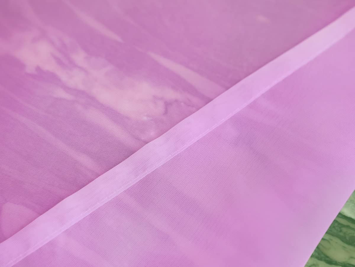 Window Pink Sheer Curtains 84 Inches Long 2 Panels Sheer Curtain Basic Rod Pocket Panel for Bedroom Children Living Room Yard Kitchen (Pink, 52" W x 84" L | 2 pcs)