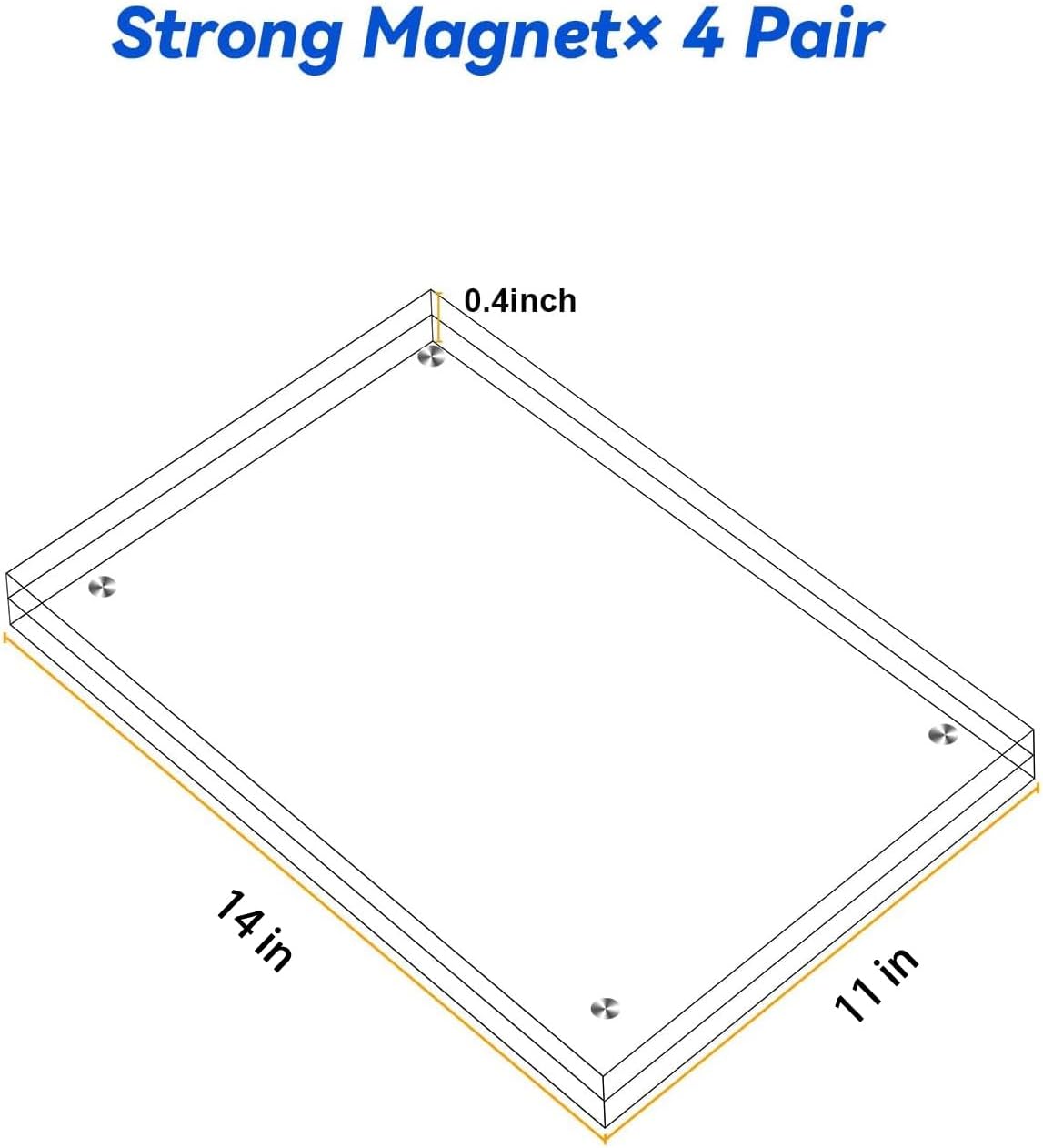 11x14 Acrylic Picture Frame,Clear Double Sided Magnetic Photo Frames With Stand,Minimalist Frameless Floating Frame for Artwork Poster Degree Diploma,Lovely Gift for Family, Friend