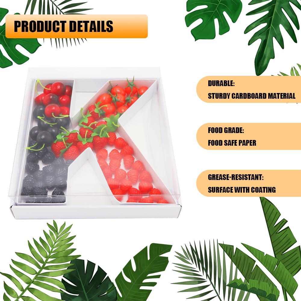 12" Fillable Cardboard Letter Charcuterie Gift Box With Cover Sweets Packaging (K)
