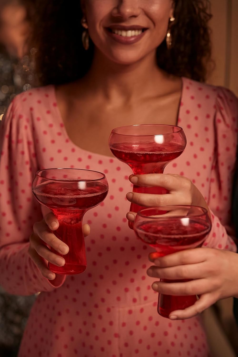 Lunara Clear Plastic Margarita Glasses, 11 oz, Set of 40, Disposable Party Cups for Cocktails (Pink Clear)