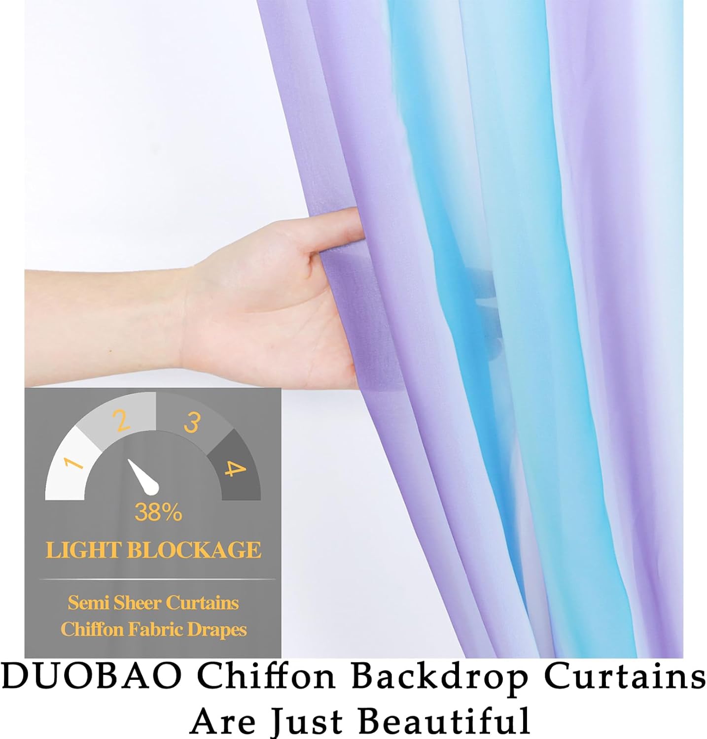 DUOBAO Sheer Curtains for Girls Bedroom, Light Filtering Purple Rod Pocket Drapes - 2 Panels 29x120 Inches, Mermaid Design