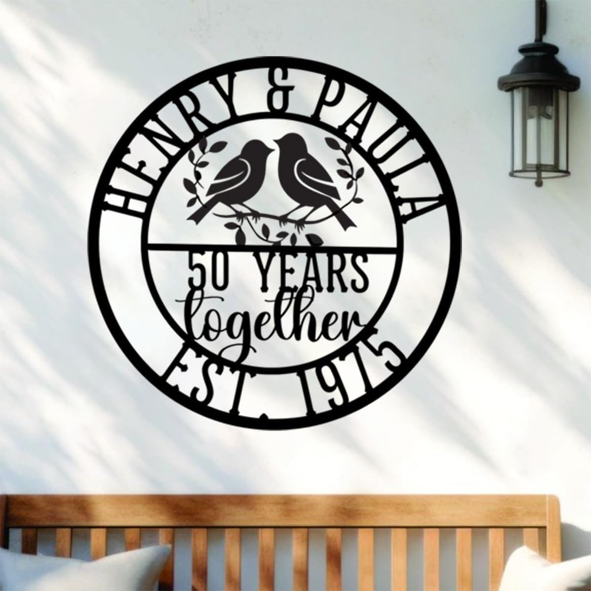 NAZENTI Personalized Metal Sign 50th Wedding Gift For Couple, Wedding Gift, Family Name Sign, Outdoor Name, Anniversary, Home Decor, Front Door