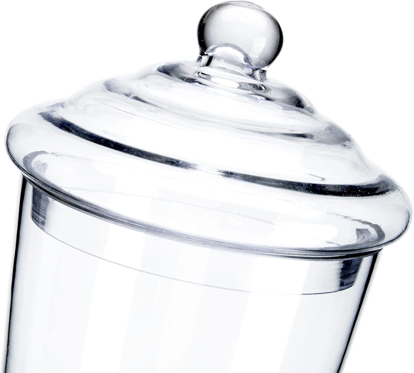 Glass Apothecary Jars, Clear Candy Bowl Dishes Holder Elegant Storage Buffet Display, Decorative Wedding Candy Organizer Canisters (Height: 19" Body: 6.5")