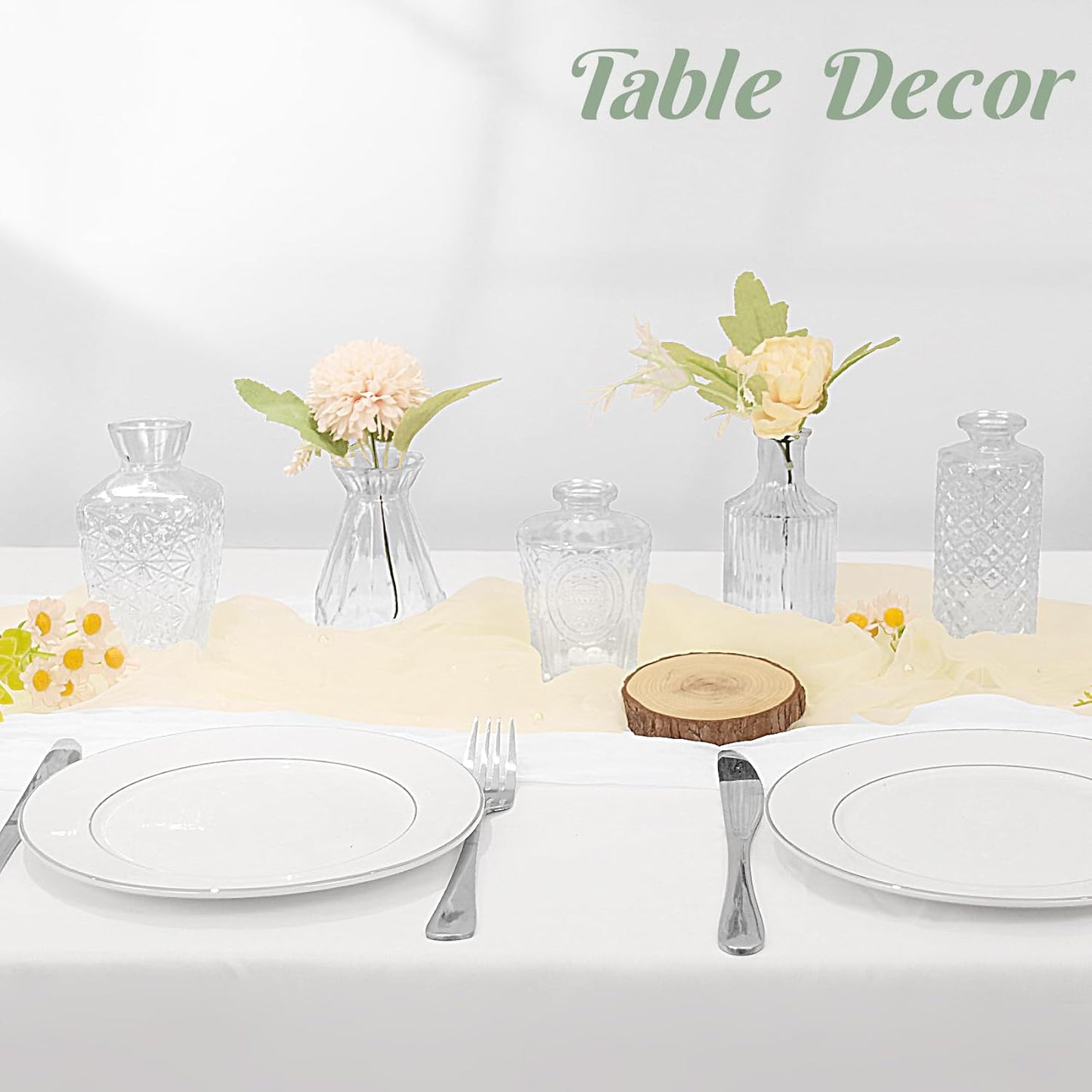 Set of 12 Glass Bud Vases-Small Vases for Flowers-Mini Bud Vases in Bulk -Vintage Vases Centerpieces for Tables Wedding and Home Decor(12pcs/Clear)