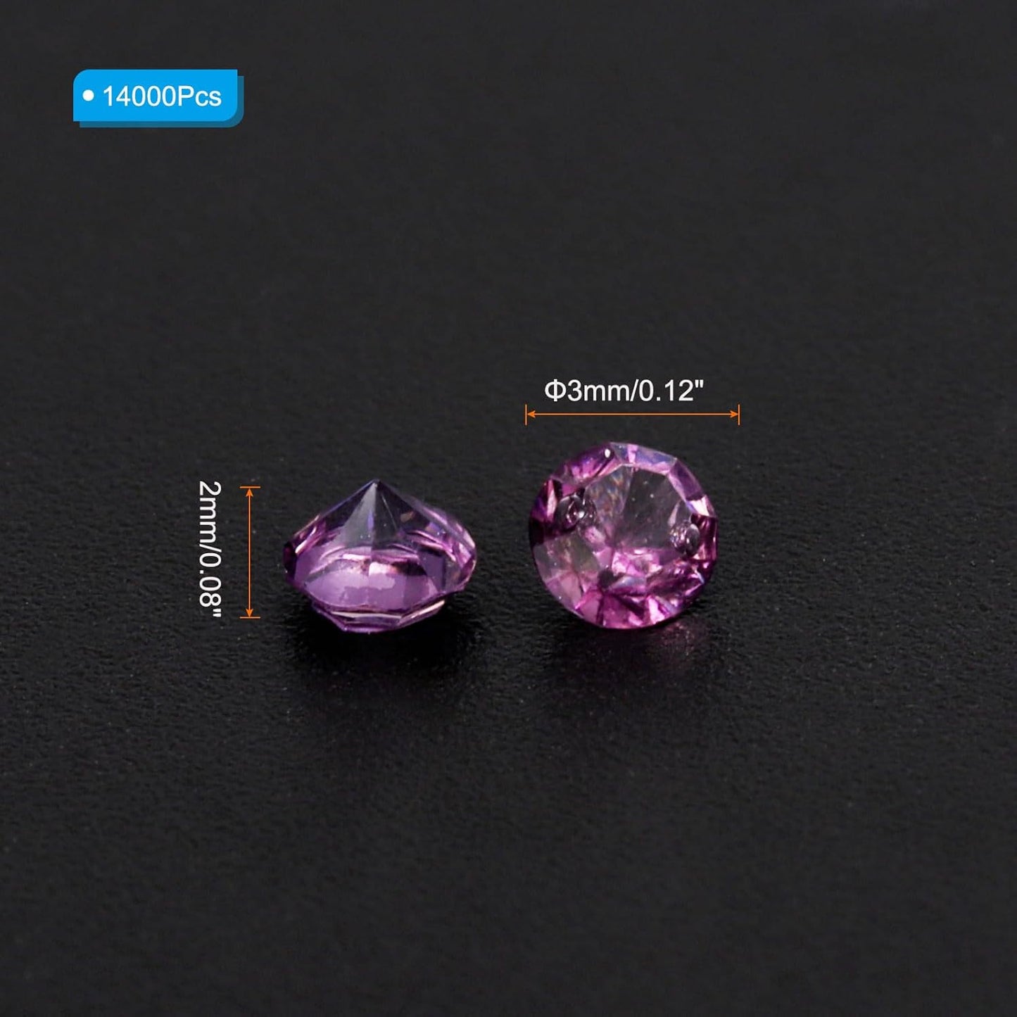 PATIKIL 14000Pcs Wedding Table Scatter Confetti Crystals 3mm Acrylic Diamonds Vase Fillers Gems for Table Centerpiece Decorations Bridal Shower Party, Dark Purple AB