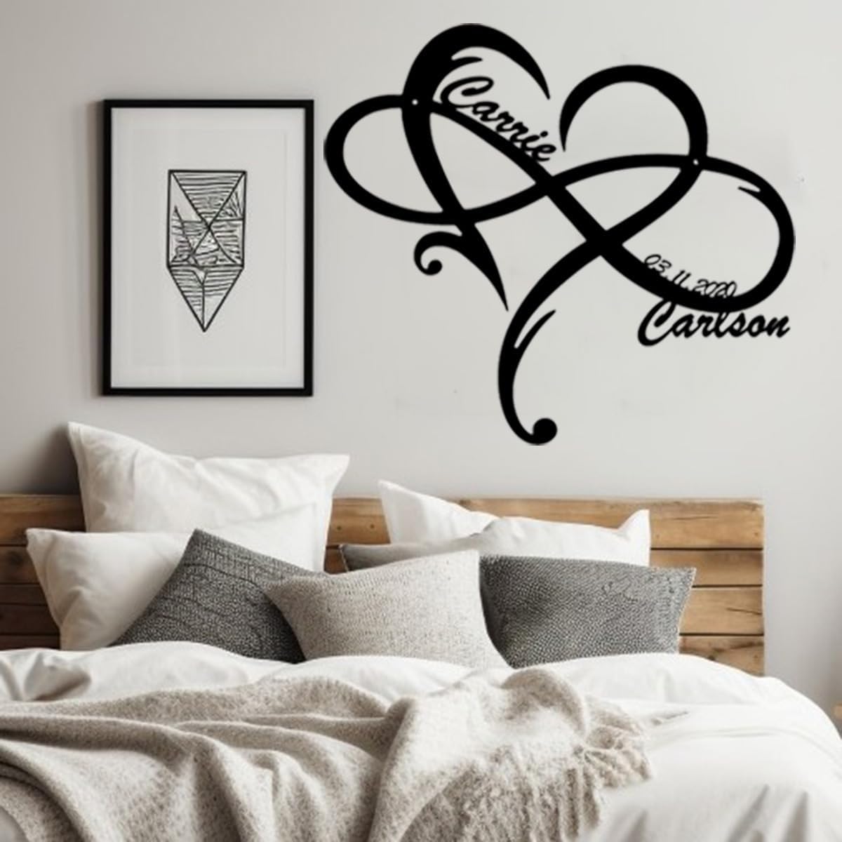 NAZENTI Personalized Metal Sign Infinity Heart Gift For Couple, Wedding Gift, Family Name Sign, Outdoor Name, Anniversary, Home Decor, Front Door