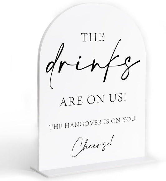 Wedding Bar Sign, White Arch Acrylic Sign, Wedding Signs for Ceremony and Reception, Bridal Shower Decor, Engagement Party Decor, Centerpiece Table Decorations Party for Bride and Groom-14
