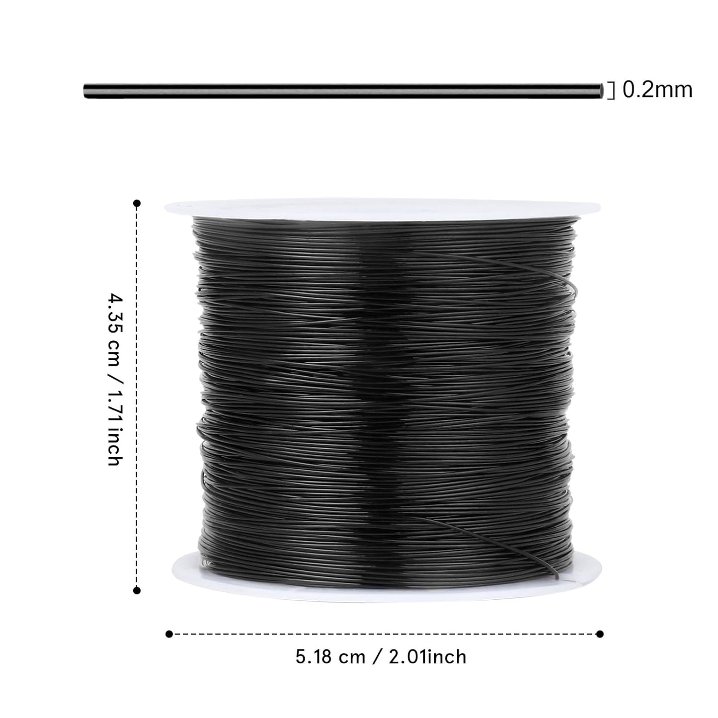 492FT Jewelry Wire 32 Gauge Tarnish-Resistant Copper Beading Wires Roll Bulk for DIY Crafts Jewelry Making, Black Wire