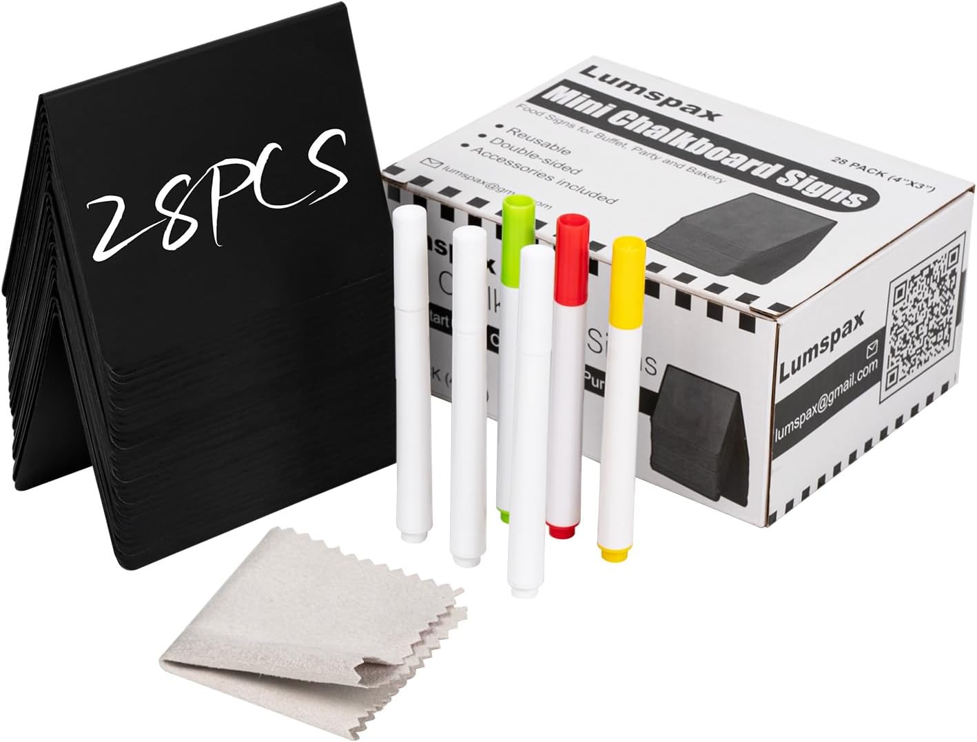 4" x 3" Mini Chalkboard Signs for Food, 28 Pack Mini Table Chalkboard Signs for Buffet, Reusable Drink and Food Signs for Buffet Display, Party and Bakery