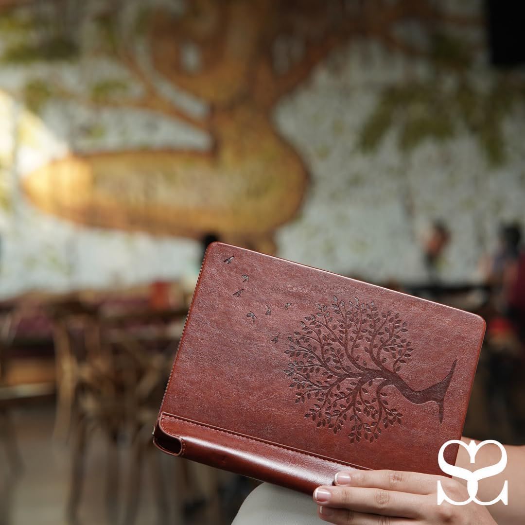 SETTINI® Tree of Life Journal Gift Set - Hardcover Vegan Leather, Unique Pen Holder, Lined, 192 Pages, 6 x 8.5 inches - Includes Pen for Writing and Travel - Birthday Gift