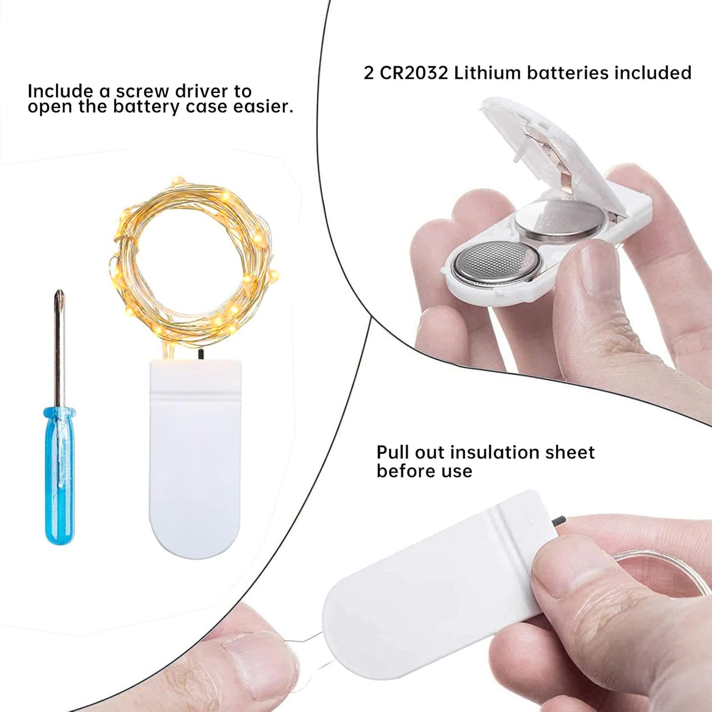 16 Pack 30 Led Fairy Lights Battery Operated String Lights 10 Feet Waterproof Twinkle Lights Mason Jar Lights Silver Wire Firefly Lights for Christmas Party Wedding Patio Warm White