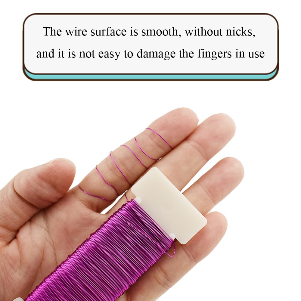 HAHIYO 26Gauge Rose Red Metal Floral Wire - 3 Rolls, 115 Yards (345 Feet) - Flexible Paddle Wire for Craft, Christmas Wreath, Flower Arrangement, Bouquet Wrapping, Wedding, DIY