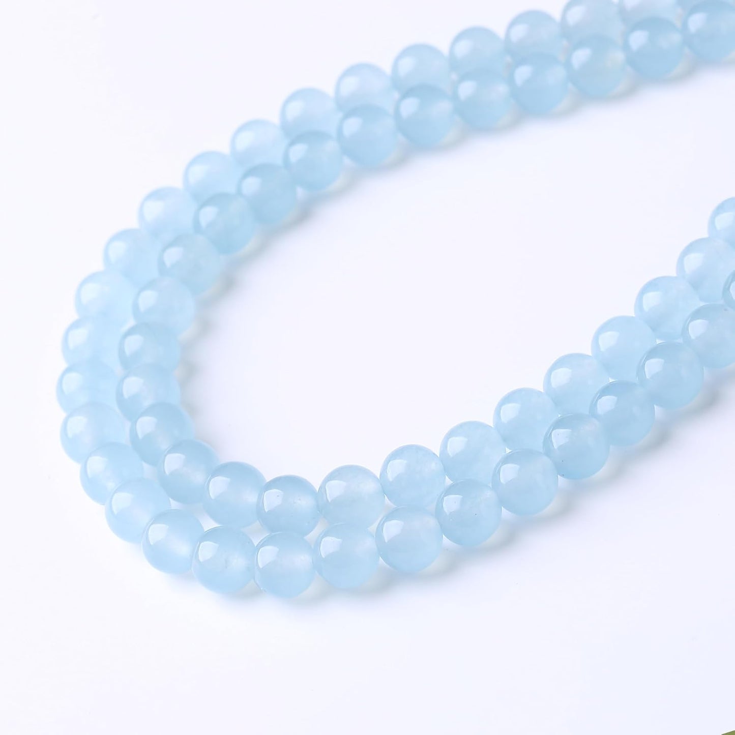 Ice Blue Chalcedony Stone Beads Gemstone Round Crystal Energy Jade Beads Stone Beads for Jewelry Making DIY Bracelet Necklace Jewelry Making 1 Strand 15.5inch 31PCS 12MM