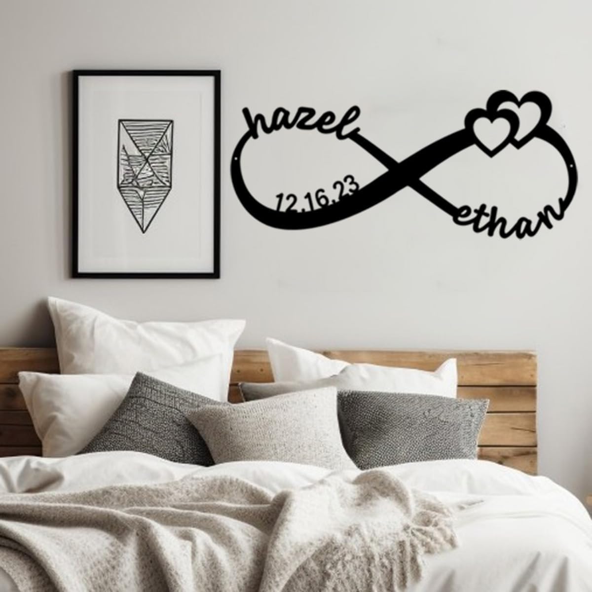 NAZENTI Personalized Metal Sign Infinity Gift For Couple, Wedding Gift, Family Name Sign, Outdoor Name, Anniversary, Home Decor, Front Door