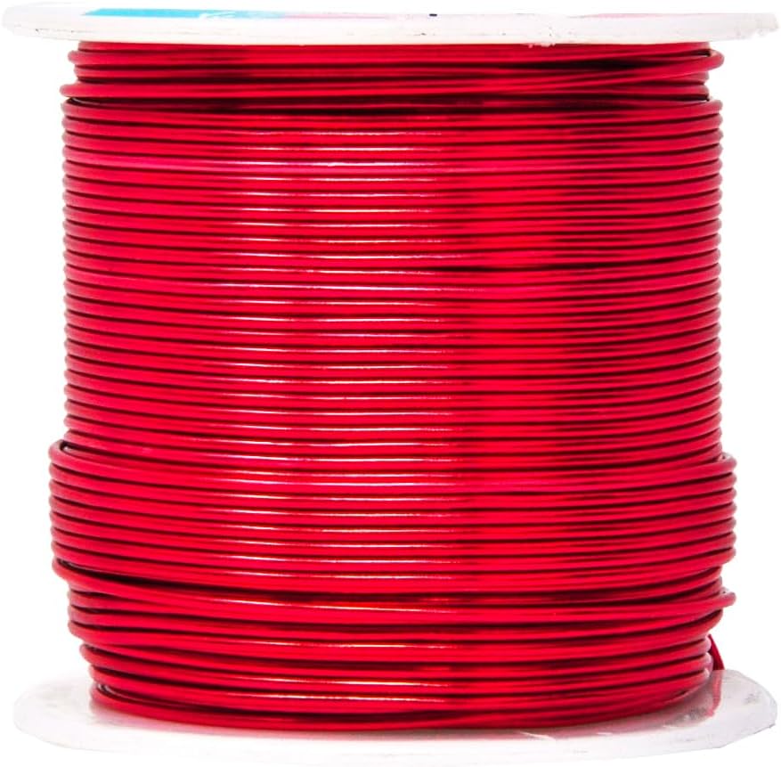Mandala Crafts 18 Gauge Anodized Aluminum Craft Wire for Jewelry Making - 450 FT Colored Flexible Silver Copper Black Pink Ice Blue Red Wire - Bendable for Bonsai Armature Crafting Sculpting