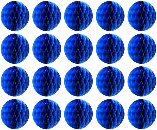 20pcs Honeycomb Flower Balls Party Honeycomb Balls Decoration Paper Flower Balls Tissue Paper Flower Ball Pom Poms Ball for Birthday Wedding Home Decor (6inch, Royal Blue)