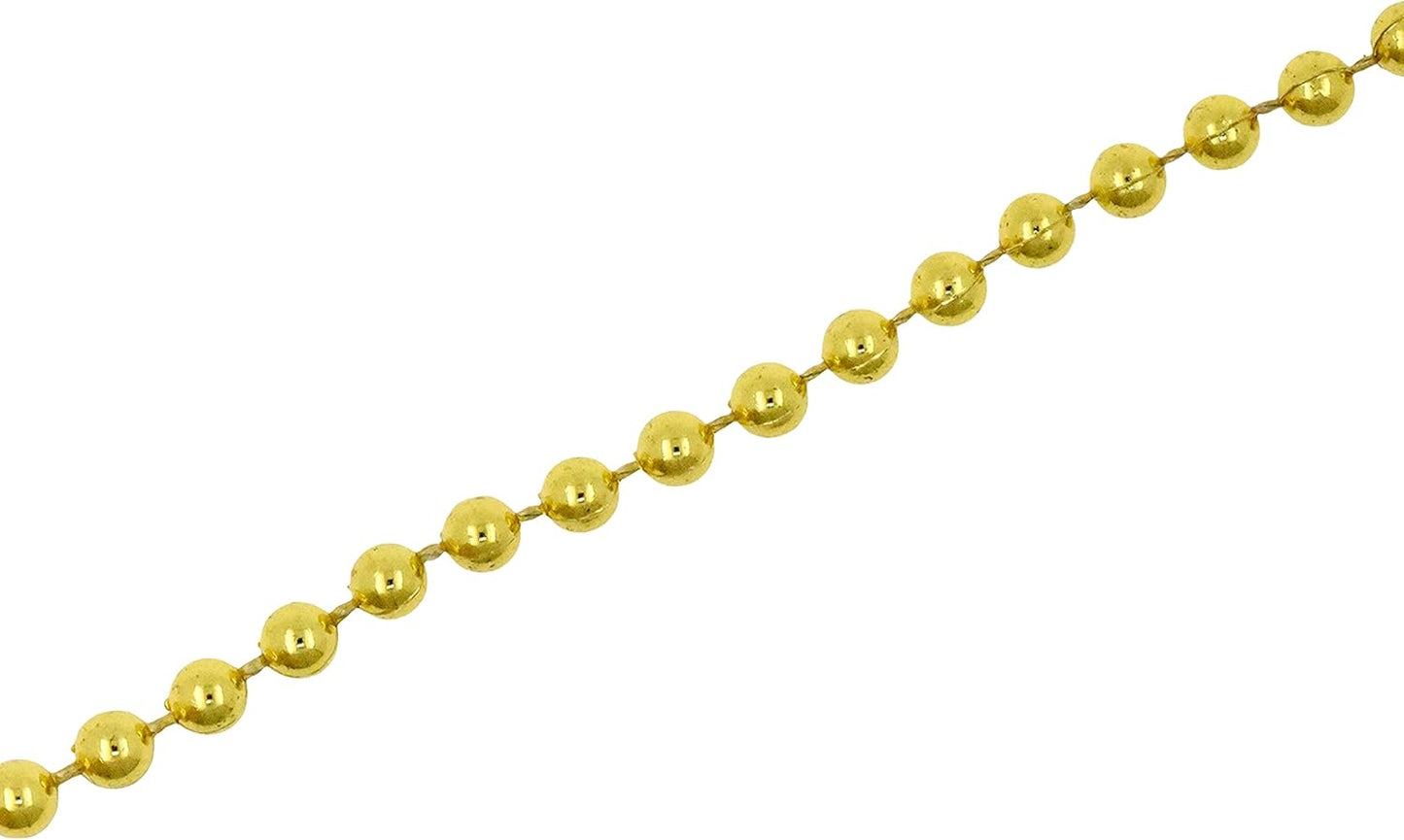 Mandala Crafts 6mm Faux Metallic Gold Pearl Beads Roll - 27 Yards Strand of Fake Pearls Chain Garlands Spool String for Christmas Tree, Wedding, Party, Vases, DIY Decoration