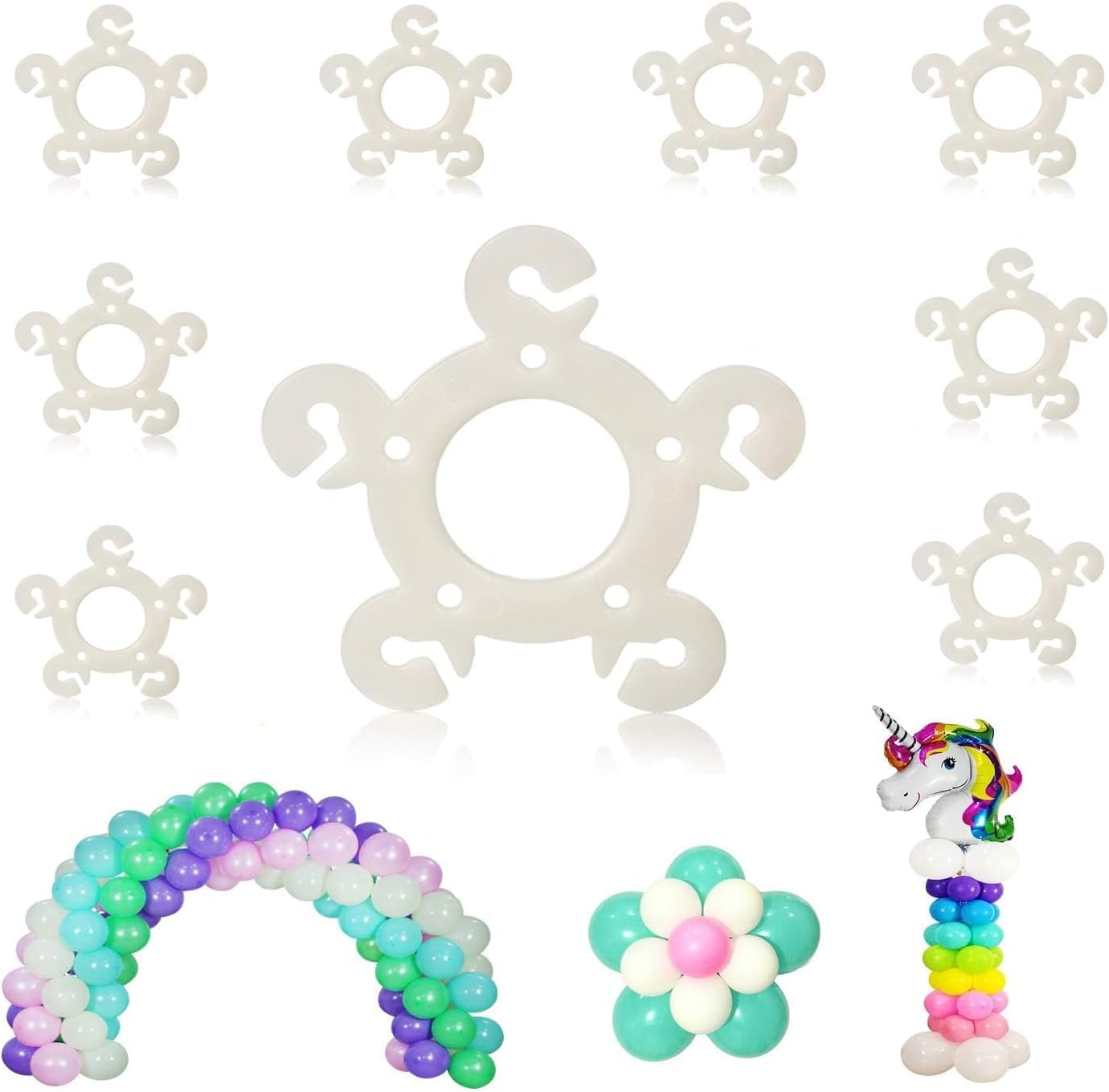135 Pcs Flower Balloon Clips for Balloon Arch Plastic Balloons Arch Clips Flower Balloons Connectors Clip Holders for Weddings Birthdays